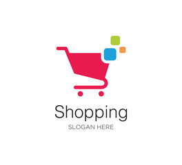 shopping cart vector logo concept design template