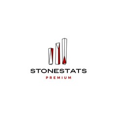 stone stats statistics bar chart logo vector icon illustration