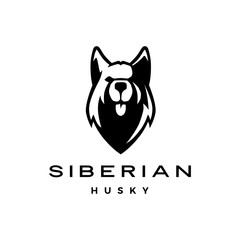 siberian husky dog race head face logo vector icon illustration © gaga vastard