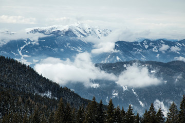 Beautiful winter nature landscape, amazing mountain view