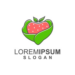 colorful strawberry logo design premium