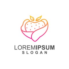 colorful strawberry logo design premium
