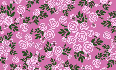 Seamless floral pattern with purple rose flower background.