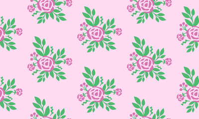 Seamless floral pattern with purple rose flower background.