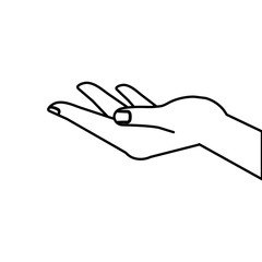 hand receiving human line style icon vector illustration design