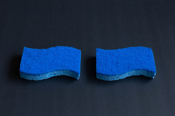 Blue sponges for cleaning