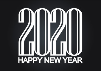 2020 New Year logo. Holiday greeting card. Vector illustration. Holiday design for greeting card, invitation, calendar, etc.