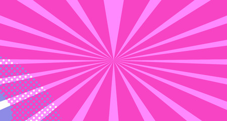 Vintage colorful comic book background. Red violet blank bubbles of different shapes. Rays, radial, halftone, dotted effects. For sale banner empty Place for text 1960s. Copy space vector eps10.