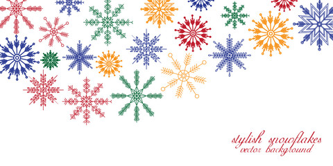 stylish snowflakes background for Christmas holiday season 