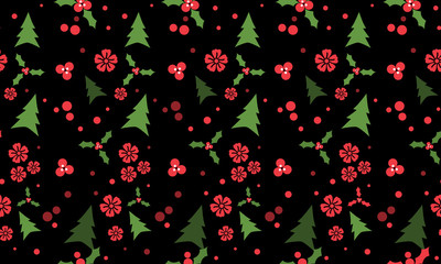 Nature red flower motif, texture seamless floral pattern background.