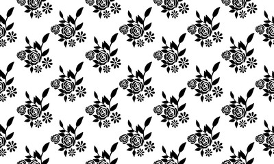 Shape floral pattern, art design black flower.