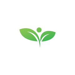 nature leaf people logo design