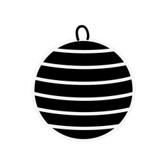 silhouette of ball christmas decoration isolated icon vector illustration design