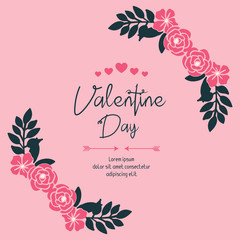 Place for text, valentine day, with bright pink flower frame pattern. Vector