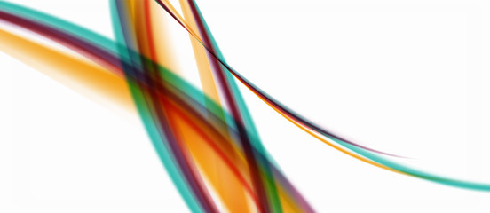 Naklejka premium Trendy abstract wave blur pattern, multicolored lines on white background for wallpaper design. Colorful background vector. Creative vector element.