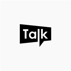 lettering talk with bubble element. talk, speak and chat concept. Chat vector logotype design template. bubble talk negative space logo vector sign symbol illustration. -vector