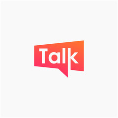 lettering talk with bubble element. talk, speak and chat concept. Chat vector logotype design template. bubble talk negative space logo vector sign symbol illustration. -vector