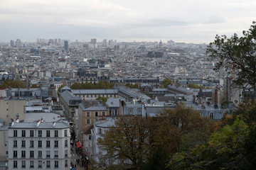 Panorama of Paris observed from Montmartre