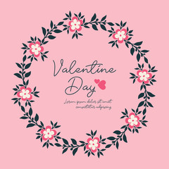 Elegant banner of valentine day, with ornate feature of leaf flower frame. Vector
