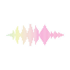 Audio technology, music sound waves vector icon