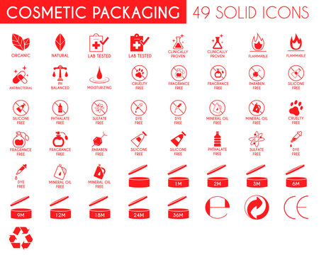 Cosmetic Packaging Icon Set