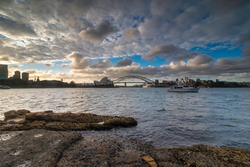 Opera House view from Mrs Macquarie's Chair on twilight time