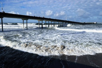 high Tide At Ocean Beach Pier