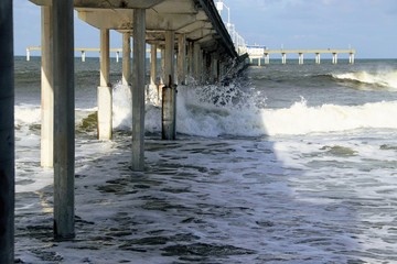 high Tide At Ocean Beach Pier