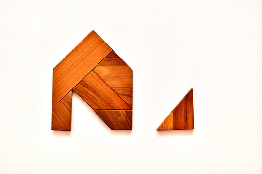 Rompecabeza casa en madera