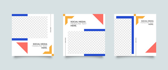 Editable simple corporate posts, square design ads for banners, Promotion bloggers, designers, shop owners, entrepreneurs and businesses. Social media template.	