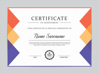 Fototapeta premium Diploma Certificate Template