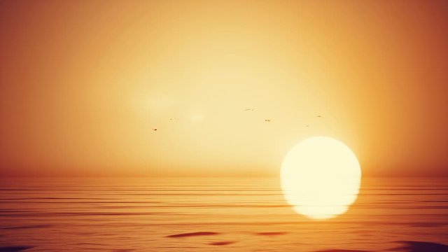 Colorful sunrise/sunset golden sky texture background.  (4K UHD, computer digitally generated animation.)