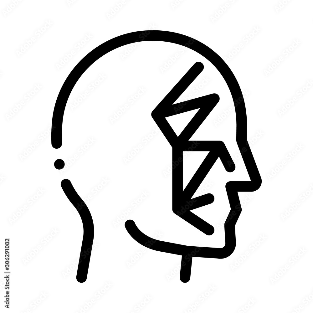 Poster face scan by points point projectors icon vector. outline face scan by points point projectors sign.