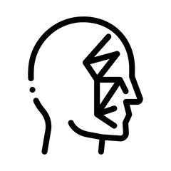 Face Scan by Points Point Projectors Icon Vector. Outline Face Scan by Points Point Projectors Sign. Isolated Contour Symbol Illustration