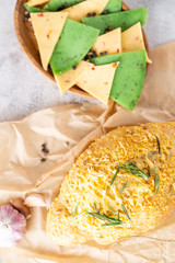 green cheese assorted on a plate