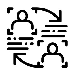 Personality Information Comparison Icon Vector. Outline Personality Information Comparison Sign. Isolated Contour Symbol Illustration