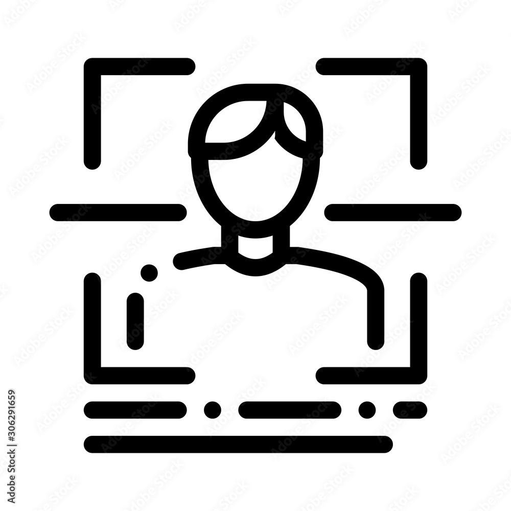 Poster information about person when scanning icon vector. outline information about person when scanning s