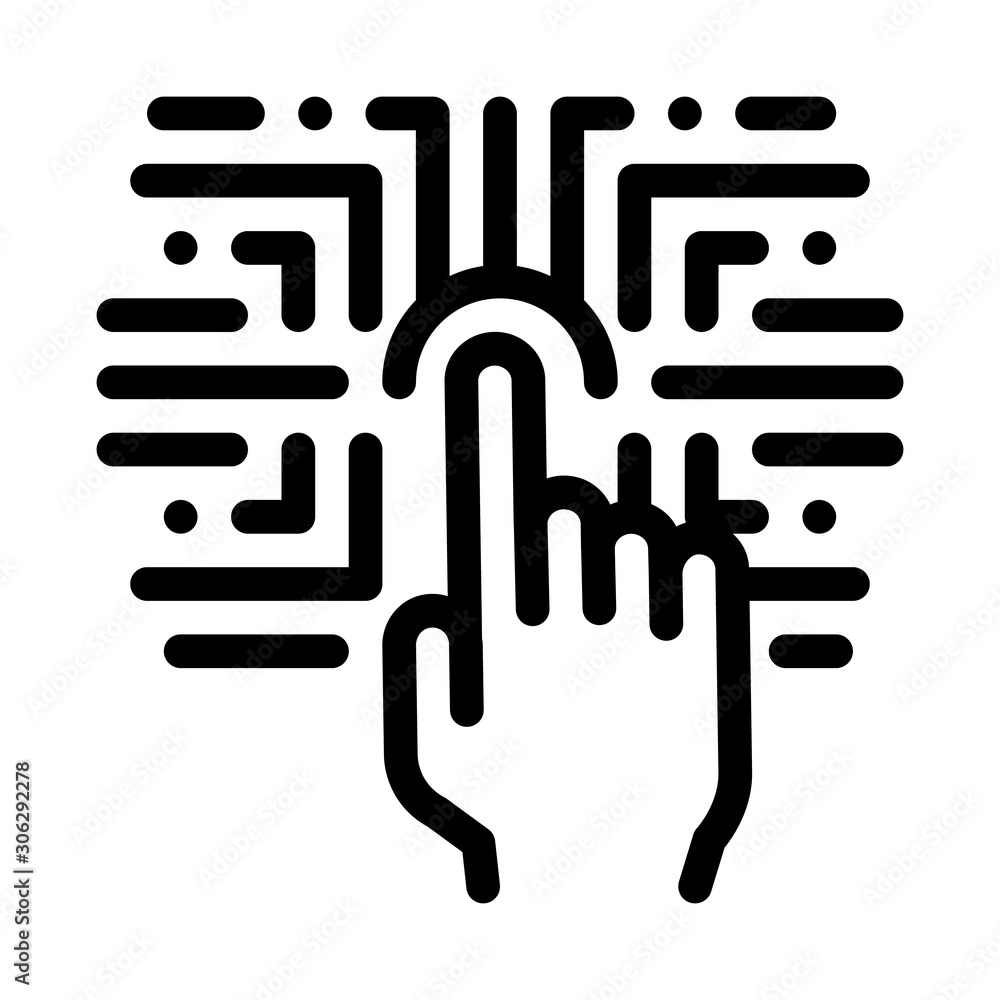 Poster biometric fingerprint verification icon vector. outline biometric fingerprint verification sign. iso