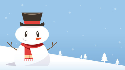 Copy space winter background with snowman vector