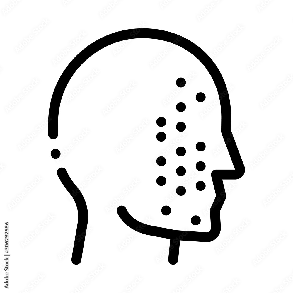 Sticker Face Part Scan Icon Vector. Outline Face Part Scan Sign. Isolated Contour Symbol Illustration