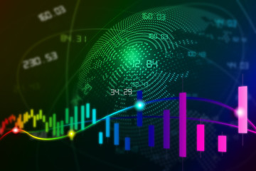 Financial stock market chart, technology, technology abstract background