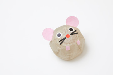 Mouse paper balloon. 2020 New Year card