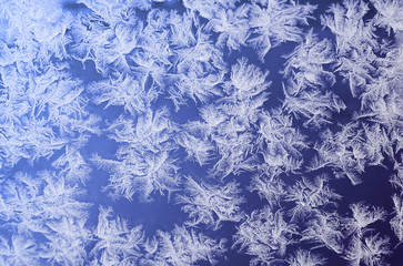 snowfall on window frost