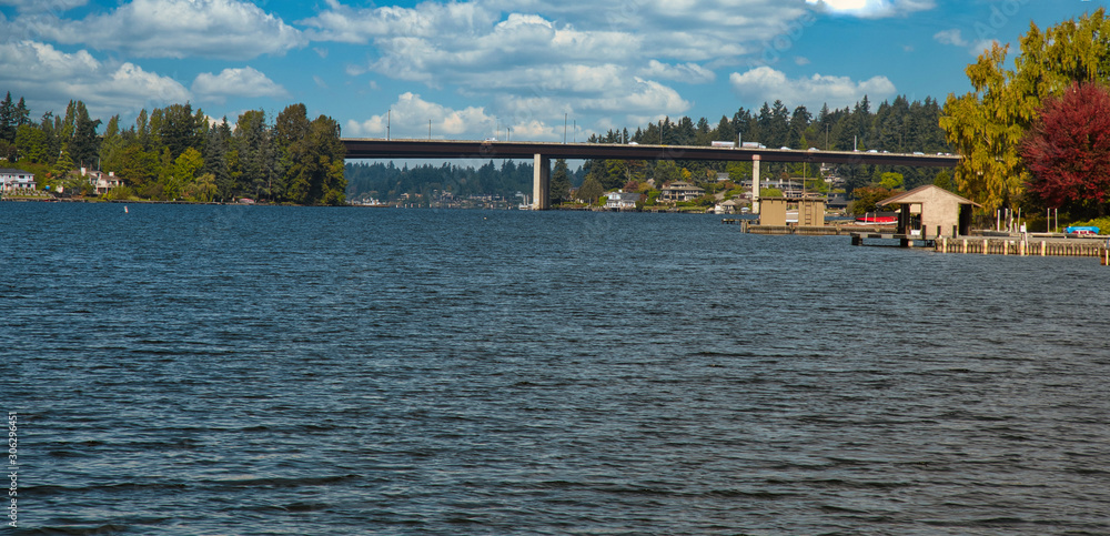 Wall mural 2019-10-01 EAST CHANNEL BRIDGE ON LAKE WASHINGTON