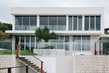 New modern white luxury house exterior