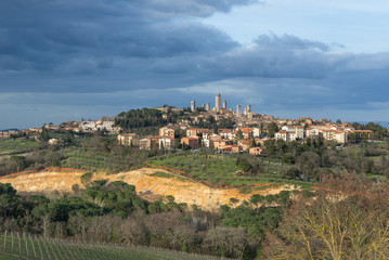 Fototapeta na wymiar Panoramic view of San Gimignano, Tuscany, Italy 