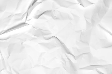 White crumpled paper texture background.	