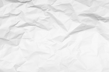 White crumpled paper texture background.	