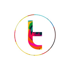 Letter T logo. Abstract graphic icon, logo design template, symbol for company. low poly style.