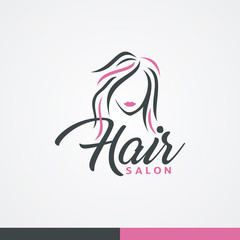 Creative Illustration Beauty Women And Hair For Hair Salon Logo Design